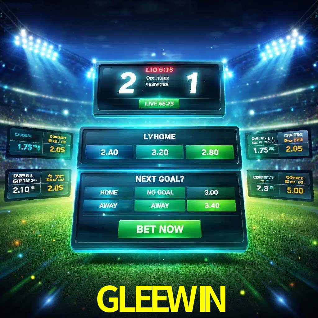 Vista de apuestas en vivo GLEEWIN durante un partido en curso
